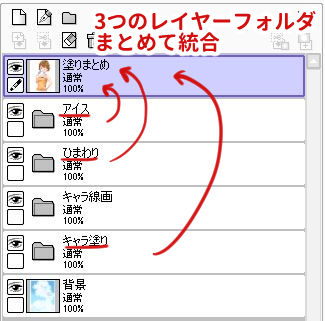 塗りまとめレイヤー